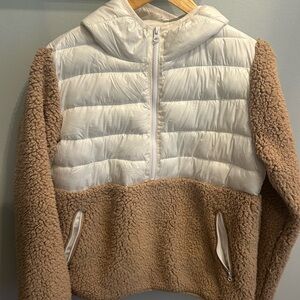White and Tan Sherpa Jacket